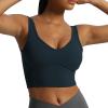 imageAoxjox Womens Workout Brooke Tank Crop Curve Longline Fitness Sports Bras Training Gym Bra YogaBlueberry
