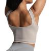 imageAoxjox Womens Workout Brooke Tank Crop Curve Longline Fitness Sports Bras Training Gym Bra YogaMink