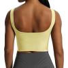 imageAoxjox Womens Workout Brooke Tank Crop Curve Longline Fitness Sports Bras Training Gym Bra YogaPastel Yellow