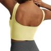 imageAoxjox Womens Workout Brooke Tank Crop Curve Longline Fitness Sports Bras Training Gym Bra YogaPastel Yellow