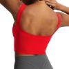 imageAoxjox Womens Workout Brooke Tank Crop Curve Longline Fitness Sports Bras Training Gym Bra YogaRacing Red