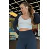 imageAoxjox Womens Workout Brooke Tank Crop Curve Longline Fitness Sports Bras Training Gym Bra YogaWhite