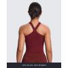 imageAoxjox Womens Workout CrossNeck Sport Bras Fitness Elanor Bra Yoga Crop TankBurgundy