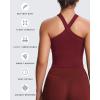 imageAoxjox Womens Workout CrossNeck Sport Bras Fitness Elanor Bra Yoga Crop TankBurgundy
