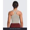 imageAoxjox Womens Workout CrossNeck Sport Bras Fitness Elanor Bra Yoga Crop TankMink