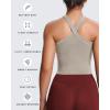 imageAoxjox Womens Workout CrossNeck Sport Bras Fitness Elanor Bra Yoga Crop TankMink