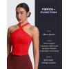 imageAoxjox Womens Workout CrossNeck Sport Bras Fitness Elanor Bra Yoga Crop TankRacing Red
