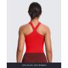 imageAoxjox Womens Workout CrossNeck Sport Bras Fitness Elanor Bra Yoga Crop TankRacing Red