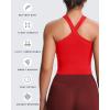 imageAoxjox Womens Workout CrossNeck Sport Bras Fitness Elanor Bra Yoga Crop TankRacing Red