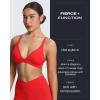 imageAoxjox Womens Workout Deep V Adjustable Sport Bras Fitness Serena Bra Yoga Crop TankRacing Red