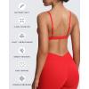 imageAoxjox Womens Workout Deep V Adjustable Sport Bras Fitness Serena Bra Yoga Crop TankRacing Red