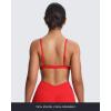 imageAoxjox Womens Workout Deep V Adjustable Sport Bras Fitness Serena Bra Yoga Crop TankRacing Red