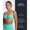 imageAoxjox Womens Workout Deep V Adjustable Sport Bras Fitness Serena Bra Yoga Crop TankTurquoise