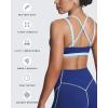 imageAoxjox Womens Workout Fitness Rory Ruched Sports Bras Yoga Crop TankBellwether BlueAiry Blue