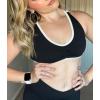 imageAoxjox Womens Workout Fitness Rory Ruched Sports Bras Yoga Crop TankBlack and White