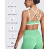 imageAoxjox Womens Workout Fitness Rory Ruched Sports Bras Yoga Crop TankKatydid GreenWhite