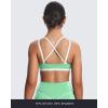 imageAoxjox Womens Workout Fitness Rory Ruched Sports Bras Yoga Crop TankKatydid GreenWhite