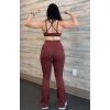 imageAoxjox Womens Workout Fitness Rory Ruched Sports Bras Yoga Crop TankRum RaisinMulch