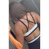 imageAoxjox Womens Workout Fitness Rory Ruched Sports Bras Yoga Crop TankWhite and Black