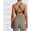imageAoxjox Womens Workout Lily Deep V Cross Back Sport Bras Fitness Bra Yoga Crop TankBlack