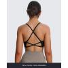 imageAoxjox Womens Workout Lily Deep V Cross Back Sport Bras Fitness Bra Yoga Crop TankBlack