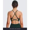 imageAoxjox Womens Workout Lily Deep V Cross Back Sport Bras Fitness Bra Yoga Crop TankForest Green