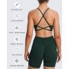 imageAoxjox Womens Workout Lily Deep V Cross Back Sport Bras Fitness Bra Yoga Crop TankForest Green