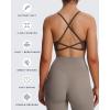 imageAoxjox Womens Workout Lily Deep V Cross Back Sport Bras Fitness Bra Yoga Crop TankMulch