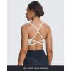 imageAoxjox Womens Workout Lily Deep V Cross Back Sport Bras Fitness Bra Yoga Crop TankWhite