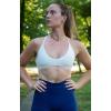 imageAoxjox Womens Workout Lily Deep V Cross Back Sport Bras Fitness Bra Yoga Crop TankWhite