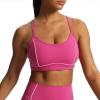 imageAoxjox Womens Workout Sports Bras Fitness Training Gym Lexi Lined Bra Yoga Crop TankBaton Red Mauve