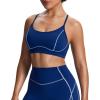 imageAoxjox Womens Workout Sports Bras Fitness Training Gym Lexi Lined Bra Yoga Crop TankBellwether BlueAiry Blue