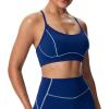 imageAoxjox Womens Workout Sports Bras Fitness Training Gym Lexi Lined Bra Yoga Crop TankBellwether BlueAiry Blue