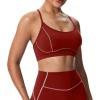 imageAoxjox Womens Workout Sports Bras Fitness Training Gym Lexi Lined Bra Yoga Crop TankBurgundyWoodrose