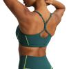 imageAoxjox Womens Workout Sports Bras Fitness Training Gym Lexi Lined Bra Yoga Crop TankDark Sea GreenLime Green