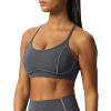 imageAoxjox Womens Workout Sports Bras Fitness Training Gym Lexi Lined Bra Yoga Crop TankIron GreyGrey
