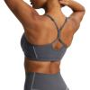 imageAoxjox Womens Workout Sports Bras Fitness Training Gym Lexi Lined Bra Yoga Crop TankIron GreyGrey