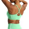 imageAoxjox Womens Workout Sports Bras Fitness Training Gym Lexi Lined Bra Yoga Crop TankKatydid GreenWhite