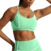 imageAoxjox Womens Workout Sports Bras Fitness Training Gym Lexi Lined Bra Yoga Crop TankKatydid GreenWhite