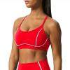imageAoxjox Womens Workout Sports Bras Fitness Training Gym Lexi Lined Bra Yoga Crop TankRacing RedWhite