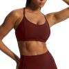 imageAoxjox Womens Workout Sports Bras Fitness Training Gym Lexi Lined Bra Yoga Crop TankRum RaisinMulch