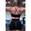 imageAoxjox Womens Workout Sports Bras Takes Two Bra High Impact Training Fitness Running Yoga Crop TankBlack and White