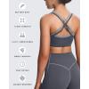 imageAoxjox Womens Workout Sports Bras Takes Two Bra High Impact Training Fitness Running Yoga Crop TankIron GreyGrey