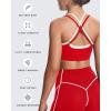 imageAoxjox Womens Workout Sports Bras Takes Two Bra High Impact Training Fitness Running Yoga Crop TankRacing RedWhite