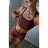 imageAoxjox Womens Workout Sports Bras Takes Two Bra High Impact Training Fitness Running Yoga Crop TankRum RaisinMulch