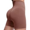 imageAoxjox Booty Workout Biker Shorts for Women Tummy Control High Waisted Hidden Scrunch Athletic Running Yoga Short 5quot2 Dandelion Brown Thin Scrunch Version