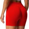 imageAoxjox Impact Seamless Workout Biker Shorts for Women Hidden Scrunch LowHigh Waisted Athletic Running Yoga Short 45quot5quotRacing Red