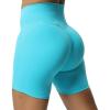 imageAoxjox Scarlett Workout Biker Shorts for Women Tummy Control High Waisted Hidden Scrunch Athletic Gym Running Yoga Short 6quotCascade Blue