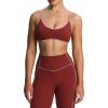 imageAoxjox Womens Color Block Workout Sports Bras Fitness Lexi Lined Strappy Bra Athletic Yoga Crop TankBurgundyWoodrose