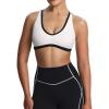 imageAoxjox Womens Workout Fitness Rory Ruched Sports Bras Yoga Crop TankWhite and Black